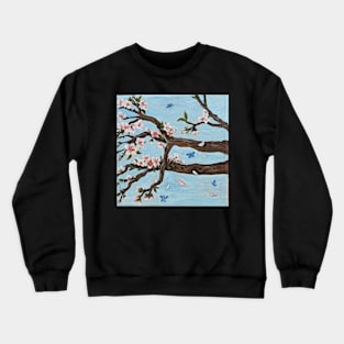 almond tree branches in bloom Crewneck Sweatshirt